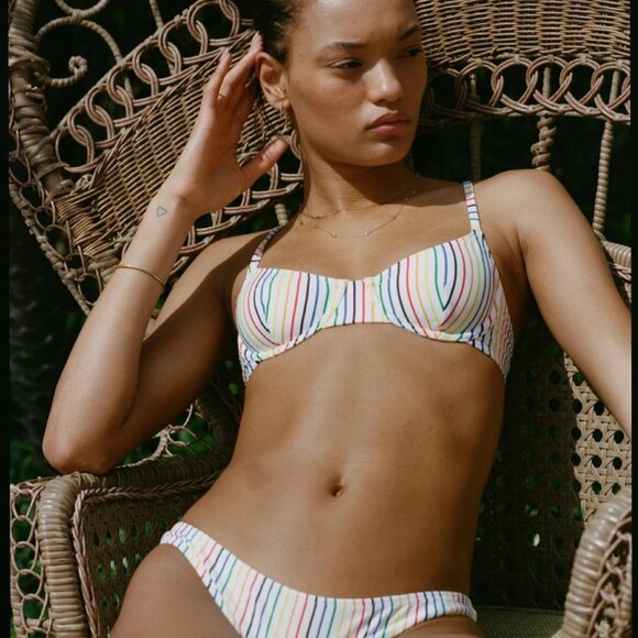 New Solid & Striped The Eva Underwire Support Adjustable Straps Bikini Top XS - Picture 1 of 5